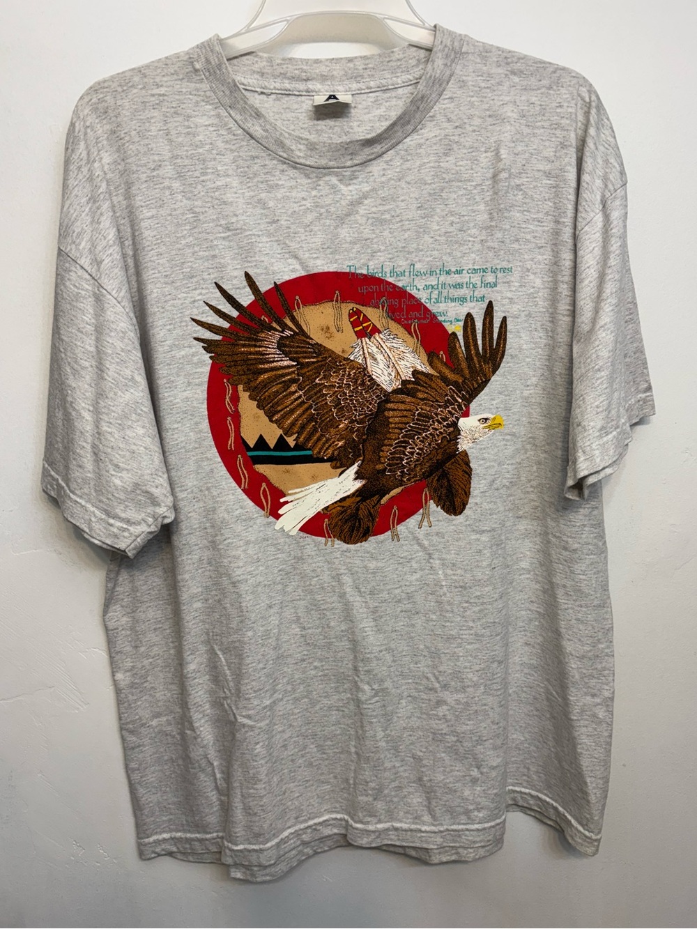 Vintage Alstyle Apparel&Activewear Soft Gray Eagle Graphic Tee Mens Size XXL